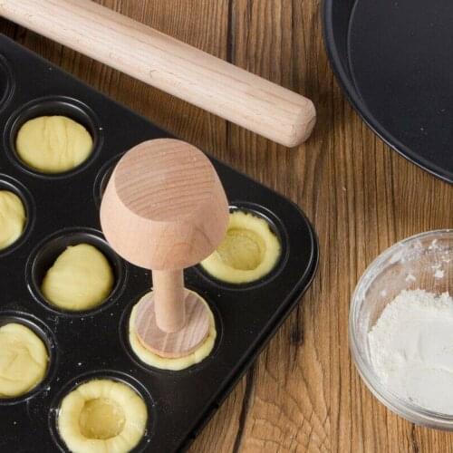 1Pcs Wooden Egg Tart Mould Double Portable Pastry Pusher DIY Baking Supplies Egg Tart Tamper Kitchen Tools