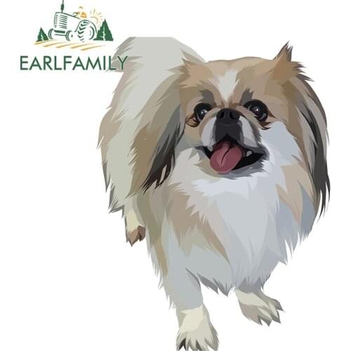 EARLFAMILY 13cm x 9.8cm for Pekingese Animal Car Stickers and Decals Waterproof Creative Scratch-proof Window Decal