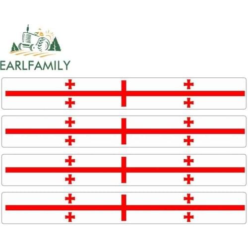 EARLFAMILY 4pcs Car Stripe Motorcycle Racing Flag Sticker Skateboard Decal Bike Moto Tuning Georgia Car Stickers
