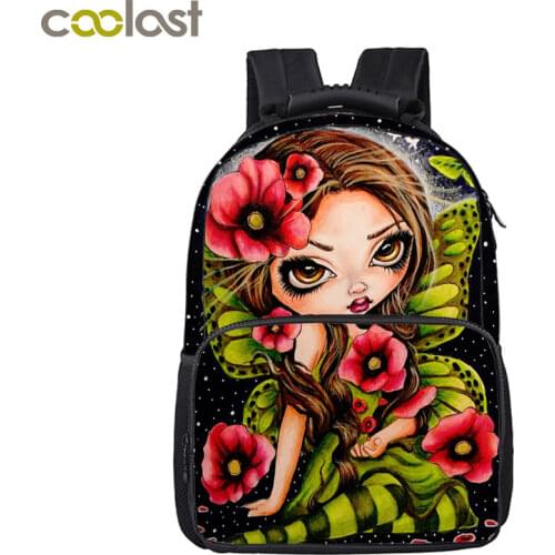Gothic Cartoon Girl Backpack For Teenage Girls Children School Bags Women Travel Bags Kids School Backpack Book Bag Best Gift