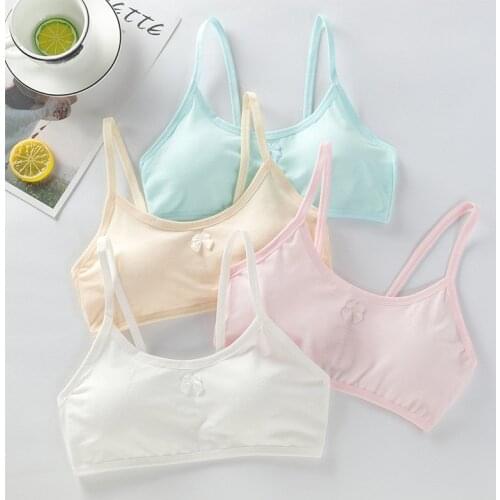 Cotton Girls Training Bra 8-16 Years Old Adolescente Girls Sport Bras Kids Underwear Push Up Teens Bras With Chest Pad
