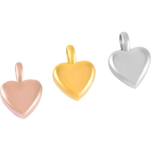IJA008 11mm Small Blank Heart stainless Steel Cremation Urn Jewelry Engravable Memorial Keepsake necklace charms that hold ashes