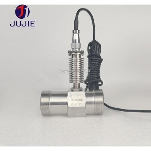 DN32 Turbine Flow Meter Ceramic Zirconia Bearing Body Material SS316 High Temperature Corrosive Liquid Pulse Signal Output