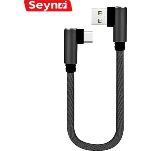 SeynLi USB Type C Cable Short Micro USB Cable 90 Degree Charging Cable Mini Phone Charger For Xiaomi Samsung Fast Charge Cable