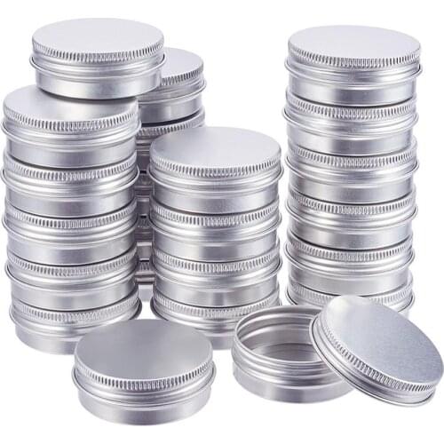 50Pcs 5ml 20ml 25ml Round Aluminium Tin Cans Jar Jewelry Box Sample Container Makeup Cosmetic Cream Storage Pots with Screw Cap