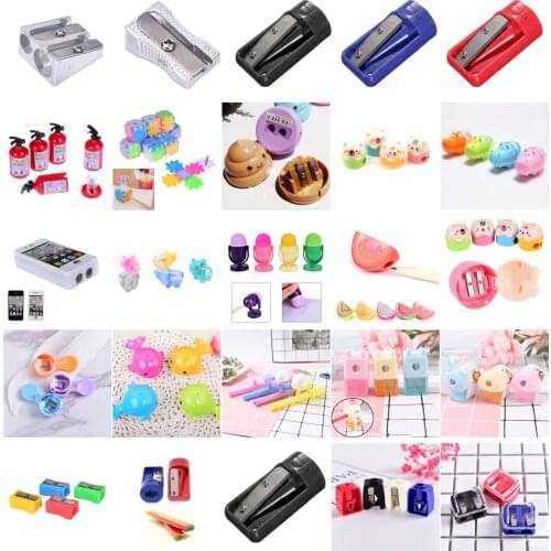 Mini Cute Pencil Sharpener Candy Color Animal Shaped Sharpener Pencil Cutting Machine Stationery Supplies
