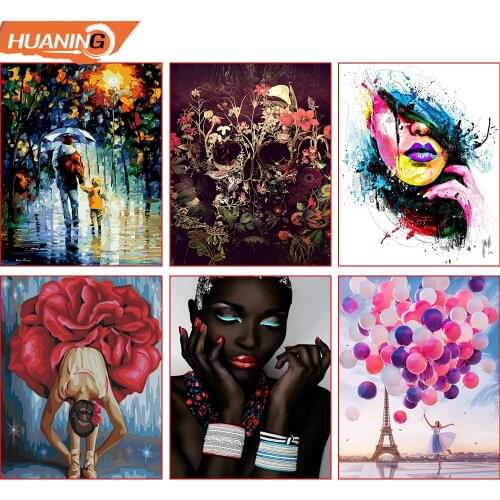 Huaning DIY Painting By Numbers Adults Portrait Full Kits Oil Paint By Numbers Art Figure Drawing 40x50cm Home Decor