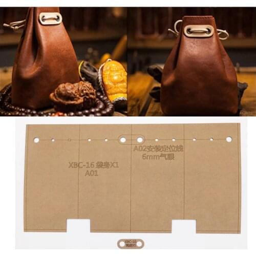 1set DIY Leather Handmade Craft women handbag wallet Purse Sewing Pattern Hard Kraft paper Stencil Template 120x80mm