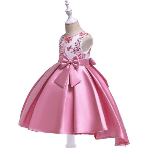Europe and The United States New Tuxedo Girl Hand-stitched Princess Dress Twill Satin Bow Tuxedo