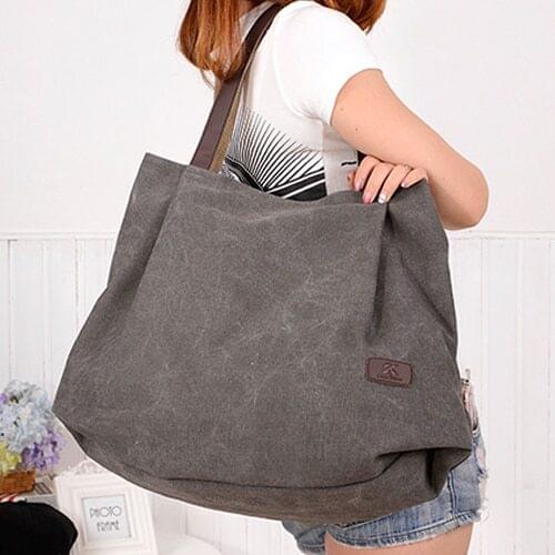 New Simple Big Capacity Design Canvas Women Messenger Bag Fashion Girls Handbag Shoulder Bag Leisure Daily Shopping Totes
