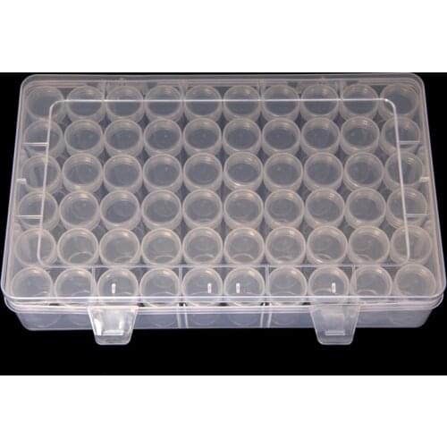 60 Bottles Box Transparent Container Case Diamond Painting Accessories Diamond Embroidery Beads Storage Box Organizer Tools