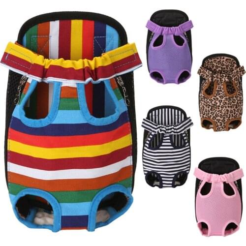 Adjustable Backpack Outdoor Travel Breathable Portable Mesh Head Out Chest Front Pet Products for Small Dog Cat Carrying Bags