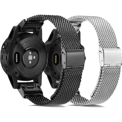 Stainless Steel Straps For Garmin Fenix 6S 6X 6 Pro 5X 5 5S 3 3HR 5 Plus Forerunner 935 945 Quick Release Metal Loop Band Correa