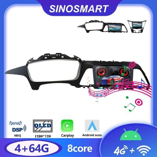 Sinosmart 8 Core,DSP 48EQ 2+ Car GPS Navigation Radio for Hyundai Sonata 8th/9th Generation 2011-2019 2din 2.5D IPS/QLED Screen
