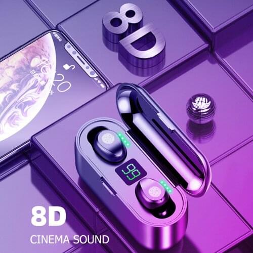 Sports Fitness Wireless Headsets Stereo Earphones In Ear Headphones Wireless TWS Earbuds Sports Headset with Charging Box