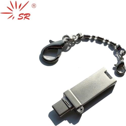 SR Metal Matt Portable TF Card Reader TYPE-C Micro USB 3.1 Adapter Anti-Lost Chain for PC Tablet Laptop Accessories Computer