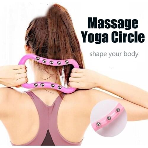 Steel ball yoga circle roller for fitness ring Training resistance muscle relaxer massage roller exercise pilates ring equipment