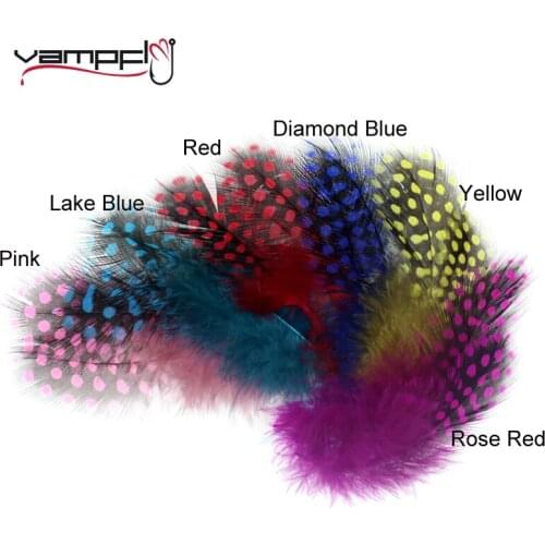 Vampfly 100pcs Strung Guinea Fowl Feathers for Tying Soft Hackles Wingcase on Steelhead Salmon Bass Saltwater Fly Tying Material