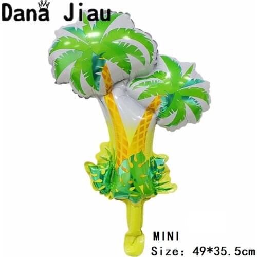 High-quality coconut tree Foil Balloons Birthday party decoration park green leaf Inflate helium Ballon Photo Pop zoo theme ball