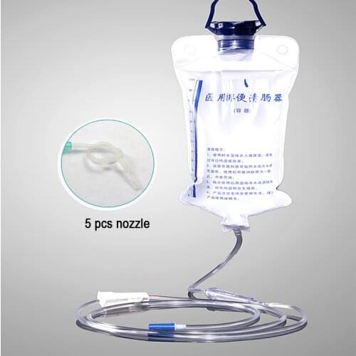 Wetips Medical Enema Bag Silicone Hose Butt Anal Shower Enema Douche Silicone Hose For Anal Cleaning Anal Shower Enema Bag Kit