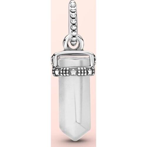 YSH 100% 925 Sterling Silver White Amulet Pendant fit Original PandoLA Bracelets 2021 Women DIY fine Jewelry gifts Free shipping