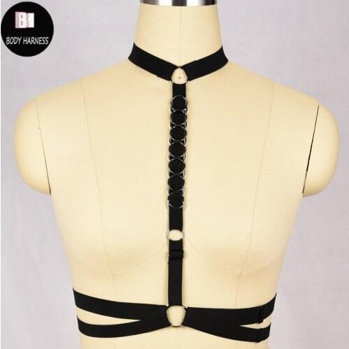 New body harness lingeire Spandex Adjust Open Cage bra harness Harajuku
