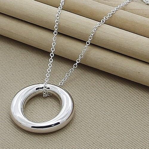 Women fashion necklace silver plated letter O pendant necklace wedding party charm jewelry girls gifts