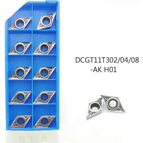 10pc DCGT11T302/DCGT11T304/11T308-AK H01 Aluminum cutter blade Insert Cutting Tool turning tool CNC Tools