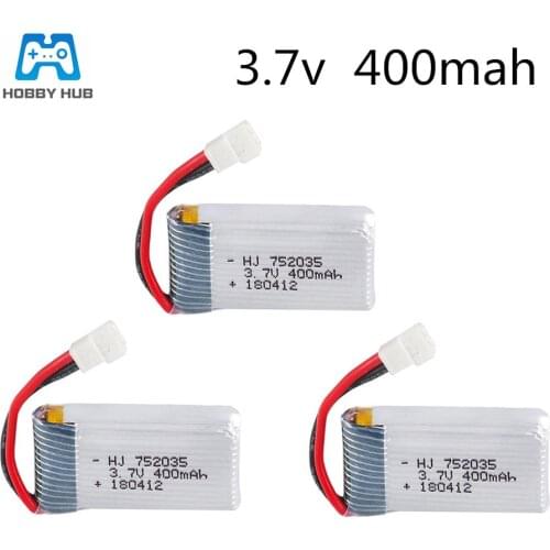 3/4/5pcs 3.7v 400mah H31 Battery ( Input 5V ) X4 H107 H31 Spare Parts 3.7V 400mah Lipo battery 3.7 V 400 mah 30C 752035