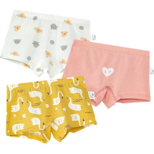 3pcs Girls Underwear Boxer for Kids School 4 Seasons Pink Cotton Bottoms Girls Clothes for 3 4 6 8 10 12 14 Years Old OGU203031