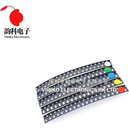 5 colors x20pcs =100pcs 1206 SMD LED light Package Red White Green Blue Yellow 1206 led kit