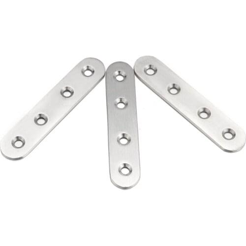 5pcs 80/100mm 180 degree angle steel straight connector stainless steel sheet metal parts fixed code font angle bracket
