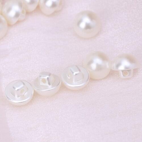 YYSD 50Pcs Faux Pearl Buttons Fit Sewing Scrapbook Backhole Sewing Crafts 10/11.5mm