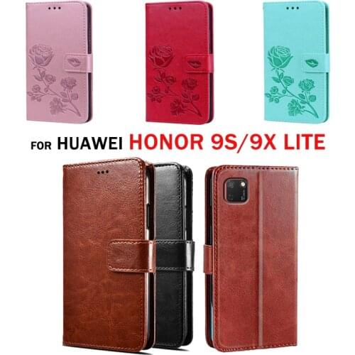 Phone Wallet Case For Huawei Honor 9S 9X Lite Screen Protector Flip Funda Cover Case For Huawei 9X Lite 9S Leather Capas Bag