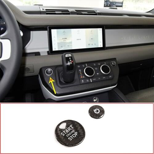 For 2020-2021 Land Rover Defender One-key start real carbon fiber engine switch button patch car interior accessories