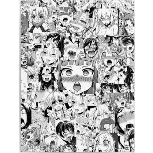 Canvas HD Ahegao Classic Anime Japan Prints Poster Wall Art Home Cool Decoration Painting Modular Pictures Artwork Living Room