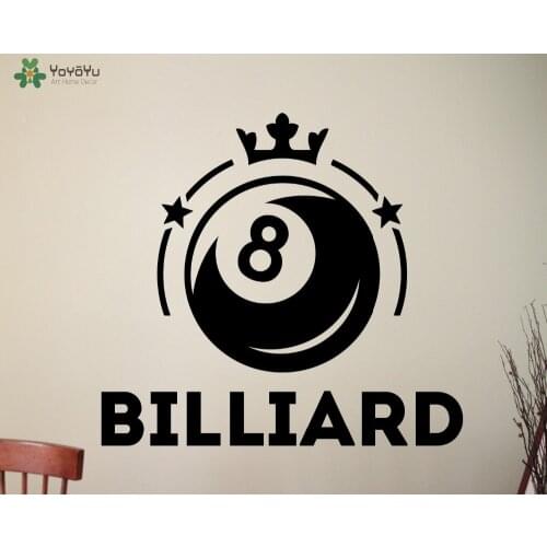 Game Wall Decal Billiard Vinyl Wall Stickers Playroom Art Mural Design Waterproof DIY Cool Home Decoration Accessories SignSY457