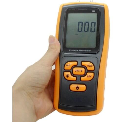 Presure meter Portable USB GM520 Digital Gas Pressure Gauge Manometro Measuring Range 35kPa Temperature Compensation