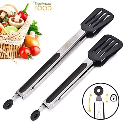 Steak in Family Kitchen 9 "Silicone Food Fried Clip Steak Clip Food Clip Black 12" Multifunctional Food Clip Bread Clip