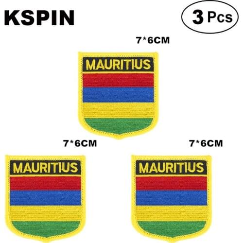 MAURITIUS Shiled Shape flag patches national flag patches for Cothing DIY Decoration