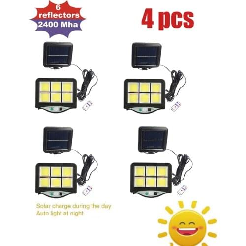 4pcs seperable 120 LED Solar Powered Light 3 Modes PIR Motion Sensor Solar Wall Lamp Outdoor Waterproof Garden Yard Security Lig