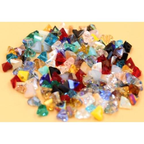 Wholesale 6mm 100pcs Triangle Austria Crystal Bead for Bracelet Jewelry & Accessories Fashion Beads