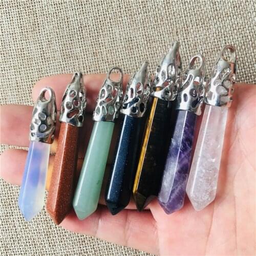 7pc natural crystal scepter pendant energy