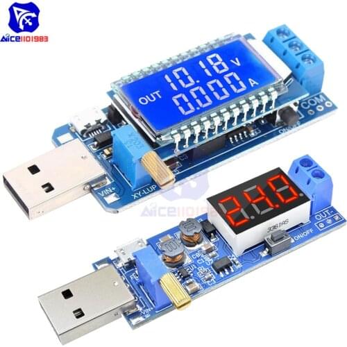 Diymore DC-DC 5V to 1.2 -24V Buck Boost Converter Battery Voltage Current LCD Tester Adjustable Step Up Down Power Supply Module