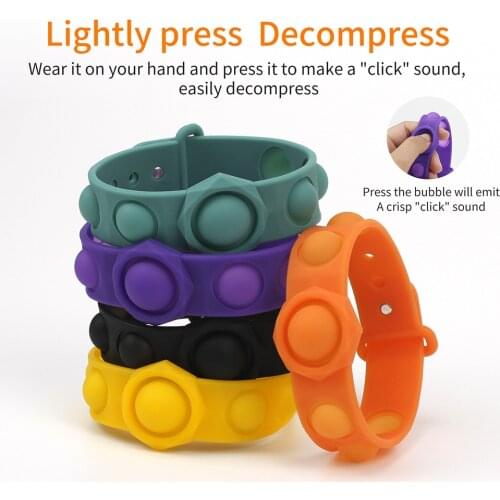 Push Bubble Sensory Toys Decompression Toy Puzzles Anti-stress Wristband