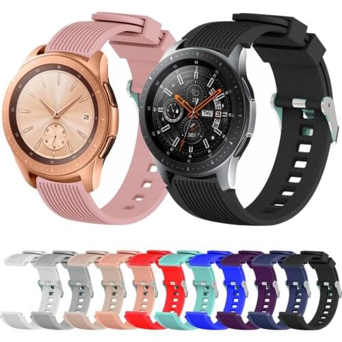 Watch Band 22mm 20mm Soft Silicone Watch Striped Replacement Bracelet Strap for Samsung Gear S3 S2 Galaxy Watch SM-R800 SM-R180