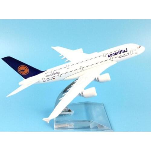 16 cm Air Passenger Plane A380 1/400 Lufthansa A380 Aircraft Model Simulation Alloy Airplane Kids Toys Gifts