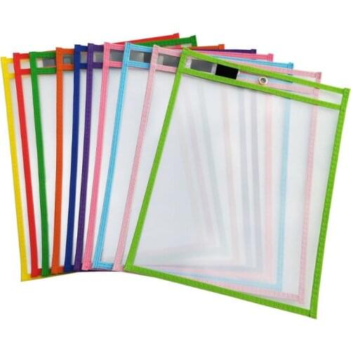 Dry Erase Pockets Can Be Reused Perfect for Classroom Organization, Plastic Reusable Dry Erase Pocket, Teaching Supplies