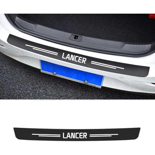 Carbon Fiber Protector Car Rear Bumper Stickers For Mitsubishi Lancer 10 3 9 Auto Trunk Guard Anti-Scratch Trim Car Accessories
