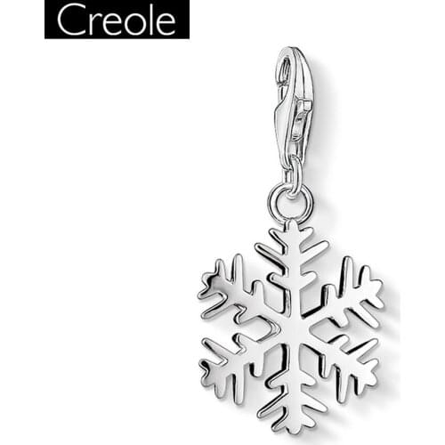 Charm Pendant Snowflake,2018 Fashion Jewelry Romantic Real Authentic 925 Sterling Silver Gift For Women Girls Fit Bracelet